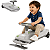 Carrinho Eletrico Bang Toys Cleaning Floor Mop Baby Branco 6V - Imagem 1