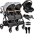 Carrinho Kiddo de Gemeos Bebe e Base ISOFIX Colinho Cosmos Grafite - Imagem 1