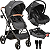 Carrinho de Bebe com Bebe e Base Colinho Kiddo Cosmos Preto - Imagem 1