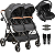 Carrinho Kiddo para Gemeos com Bebe Conforto Colinho Cosmos Preto - Imagem 1