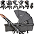 Carrinho Kiddo para Gemeos com 2 Bebe Conforto Colinho Cosmos Preto - Imagem 3