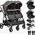 Carrinho Gemeos com 2 Bebe e 2 Base ISOFIX Colinho Kiddo Cosmos Preto - Imagem 1