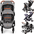 Carrinho para Gêmeos com Bebê Cocoon e Base Galzerano Nix Duo Grafite - Imagem 2