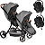 Carrinho para Gêmeos com 2 Bebê Conforto Cocoon Galzerano Nix Duo Grafite - Imagem 1