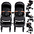Carrinho para Gemeos Duplo Compacto Kiddo Sprint III Preto - Imagem 2