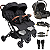 Carrinho de Gemeos Bebe Conforto Base ISOFIX Kiddo Sprint III Preto - Imagem 1