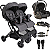 Carrinho de Gemeos Bebe Conforto Base ISOFIX Kiddo Sprint III Grafite - Imagem 1