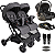 Carrinho para Gemeos com Bebe Conforto Base Kiddo Sprint III Grafite - Imagem 1