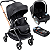 Carrinho de Bebe com Bebe Materna e Base Burigotto Twist Metal Cobre - Imagem 1
