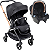 Carrinho de Bebe com Bebe Materna Preto Cobre Burigotto Twist Metal Cobre - Imagem 1