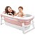 Banheira Dobravel Baby Pil Extra Grande Rosa 280L com Cover - Imagem 2