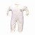 Macacão Longo Bebê Básico com Pé 100% Algodão com Pingente Folhado a Ouro - Off White - Baby Baby - Imagem 1