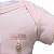 Body para Bebê Básico Manga Curta 100% Algodão com Pingente Folhado a Ouro - Rosa - Baby Baby - Imagem 3