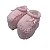 Sapatinho de Linha de Tricot para Bebê Rosa Claro - Imagem 1
