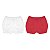 Kit com 2 Shorts Bebê 100% Algodão Suedine Branco e Vermelho - Kiko Baby - Imagem 1