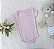 Conjunto Body Manga Curta e Short Básico Bebê 100% Suedine Rosa e Branco - Kiko Baby - Imagem 4