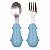 Kit Talheres Cabo Em Silicone - Azul - Buba - Imagem 2