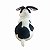 Coelhinho de Páscoa Realista Orelhas Compridas Branco e Preto 25cm - Imagem 4