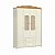 Guarda Roupa Provence Palha 4 Portas - Off White/Freijo - Matic - Imagem 1