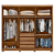 Guarda Roupa Casal Dalila MDF 3 Portas 4 Gavetas Com Espelho e Pés Demóbile Amendoa Off White - Imagem 3