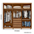 Guarda Roupa Casal Dalila MDF 3 Portas 4 Gavetas Com Espelho e Pés Demóbile Amendoa Off White - Imagem 4