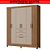Guarda Roupa Casal 7 Portas 2 Gavetas Malta Carvalho fendi - Imagem 1