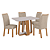 Conjunto de Mesa Sintonia 4 Cadeiras Rayla Amendoa Clean Moveis Lopas - Imagem 6