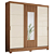 Guarda Roupa 3 Portas Deslizantes com 2 Gavetas Espelho B376 Henn Briz Natural Off White - Imagem 1