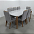 Conjunto de Mesa Donatella Província 8 Cadeiras Megan Natural com Vidro Branco 210x100 - Imagem 1