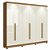 Guarda Roupa Casal 6 Portas 3 Gavetas Kappesberg T580 2.70 Metros Canela /Off White - Imagem 3