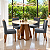 Conjunto de Mesa Celeste 4 Cadeiras 1035 redonda Julia Freijo/Linho Granito - Imagem 1