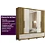 Guarda Roupa Casal Amazonas 6 Portas 5 Gavetas C/ Espelhos Moval Freijó Off White - Imagem 4