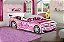 Cama Infantil Solteiro Carro Barbie Rosa Menina Bacaro Bacaro - Imagem 1