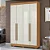 Guarda Roupa Solteiro 4 Portas 2 Gavetas Aramóveis Atacama Cinamomo Off White - Imagem 1