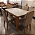 Conjunto de Mesa Suecia 4 Cadeiras Indekes Freijó Off White - Imagem 1