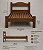 Cama Porteira de Madeira Maciça Solteiro para Colchão 88X188 Cor Imbuia - Imagem 3