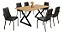 Conjunto de Mesa de Jantar Malibu com 6 Cadeiras – Tampo MDF 160x90cm Preto Fosco - Imagem 3