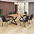 Conjunto de Mesa de Jantar Malibu com 6 Cadeiras – Tampo MDF 160x90cm Preto Fosco - Imagem 1