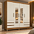 Guarda-Roupa Casal Roma 4 Portas com Espelho – Demóbile Cinamomo Off White - Imagem 3