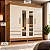 Guarda-Roupa Casal Roma 4 Portas com Espelho – Demóbile Cinamomo Off White - Imagem 4