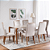Conjunto de Mesa MADEIRA MACIÇA Donatella Província 6 Cadeiras Megan Bege Natural com Vidro Branco 180x90 - Imagem 9