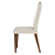 Conjunto de Mesa MADEIRA MACIÇA Donatella Província 6 Cadeiras Megan Bege Natural com Vidro Branco 180x90 - Imagem 3