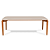 Conjunto de Mesa MADEIRA MACIÇA Donatella Província 6 Cadeiras Megan Bege Natural com Vidro Branco 180x90 - Imagem 6