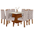 Conjunto de Mesa Nevada 8 Cadeiras Astrid capu/amendoa - Imagem 2