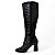BOTA CANO LONGO CROCO SALTO BLOCO PRETO EVA - Imagem 3