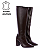 BOTA LAURA CANO LONGO SALTO BLOCO COURO CAFÉ - Imagem 1