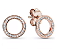 Brinco Feminino Em Prata 925 Banho Rosé E Zircônias - Imagem 1