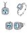 Conjunto Jóias Anel Brinco Colar Prata 925 Topázio Azul - Imagem 1