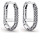 Argola Brinco Feminino Prata S925 Zircônias Único Links - Imagem 1