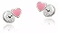 Brinco Coração Rosa Baby Prata 925 - Imagem 1